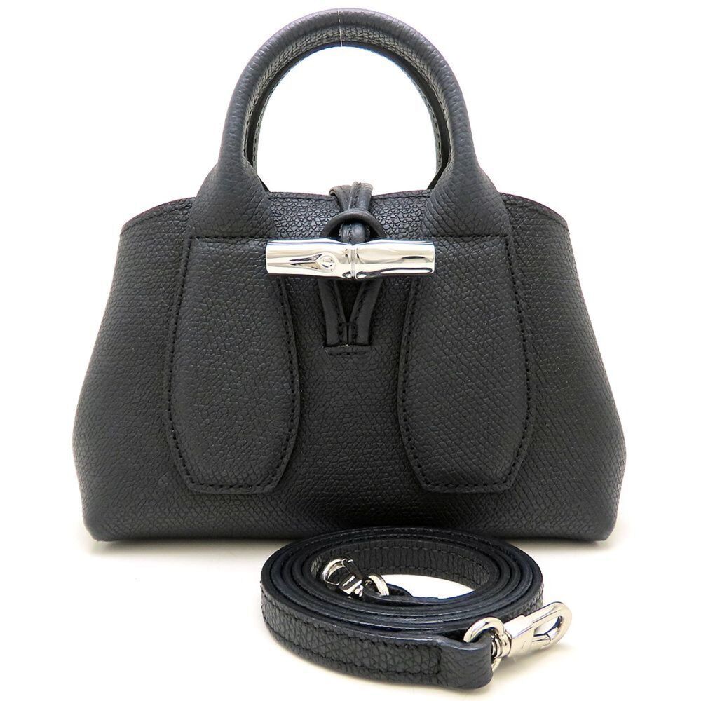 Longchamp Roseau XS 2-Way Shoulder Bag 10057HPN001 Leather Black Women's 353463